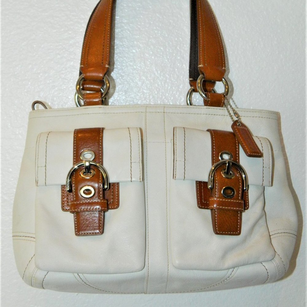 Coach White Leather Satchel